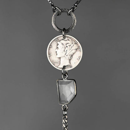 One of a Kind Silver Dime on an Adjustable Chain