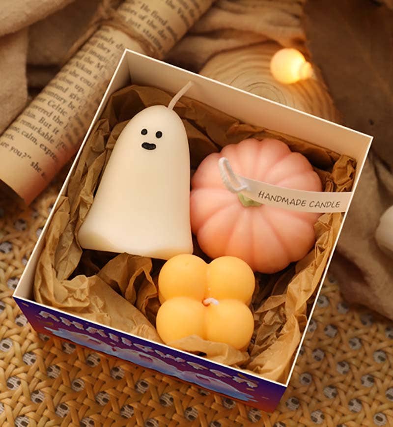 Velas Meta - Caja de regalo con velas perfumadas de fantasmas de Halloween CM023