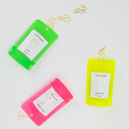 Cactus - Clips de papel chapados en oro únicos - Paquete de 25