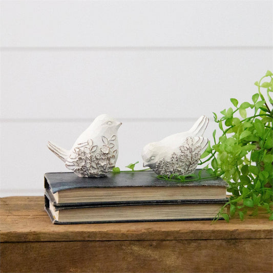 White Birds with Embossed Floral Design -sold seperately
