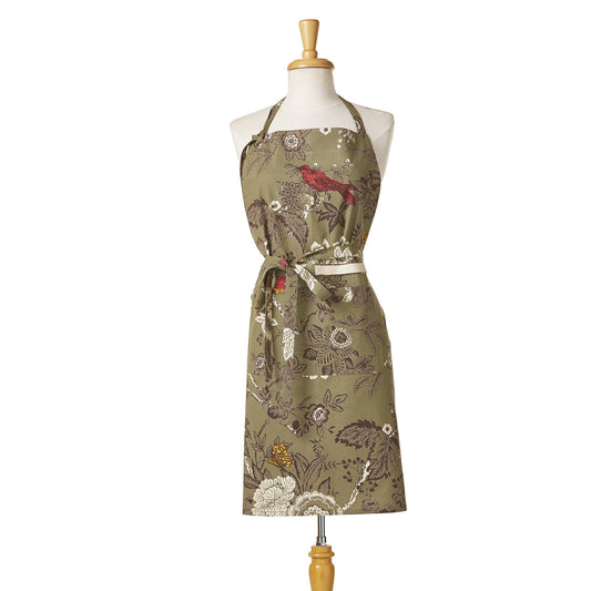 Autumn Toile Apron Green Multi Cotton Fall