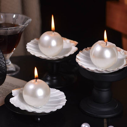 Romantic Atmosphere Smokeless Pearl & Shell Scented Candle- two piece