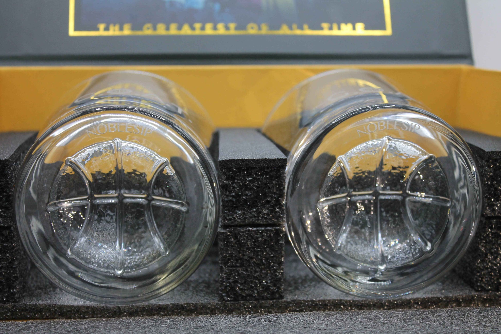 Whiskey BASKETBALL Glasses, Set of 2 - New NOBLESIP Gift Box