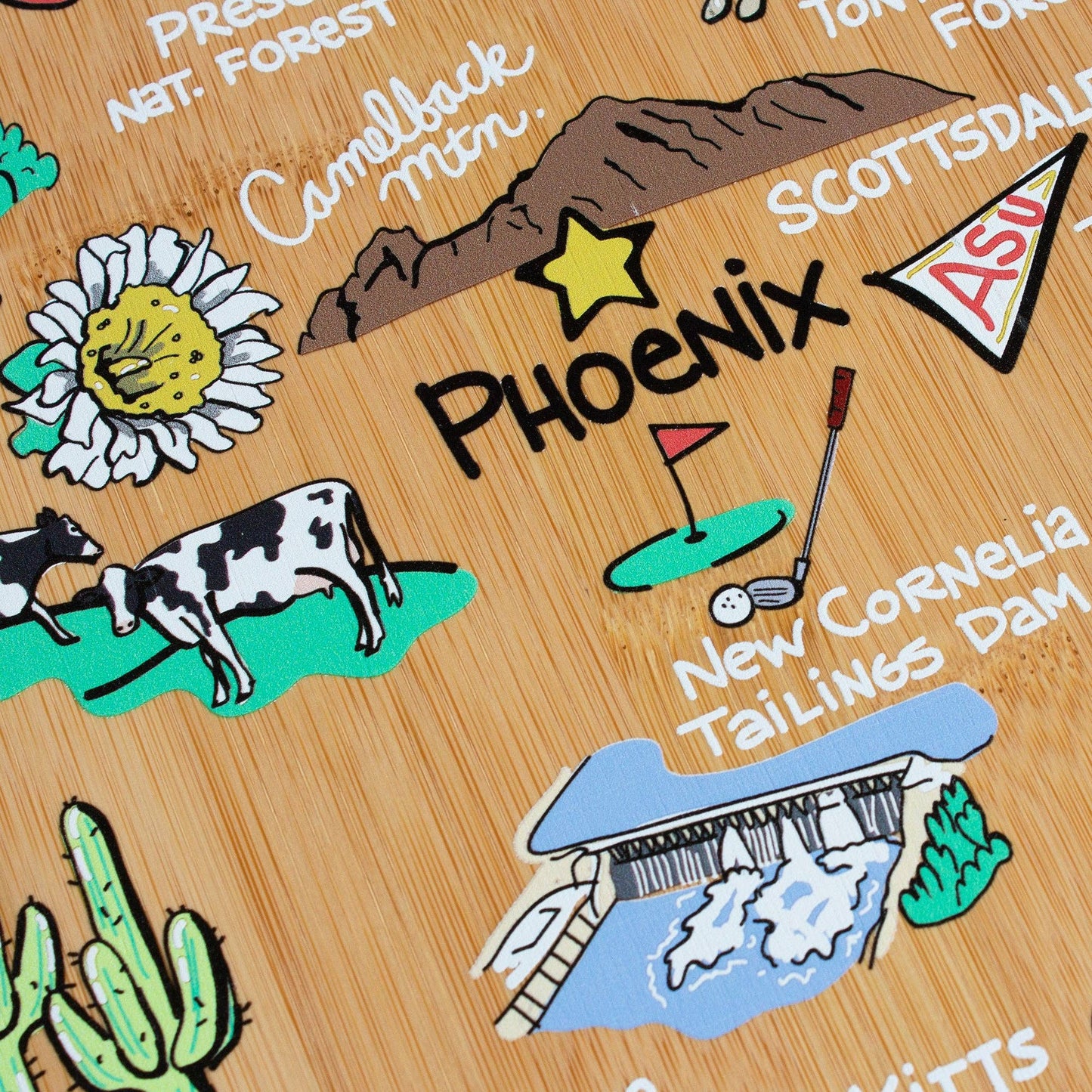 Arizona Cutting Board with Artwork by Fish Kiss™