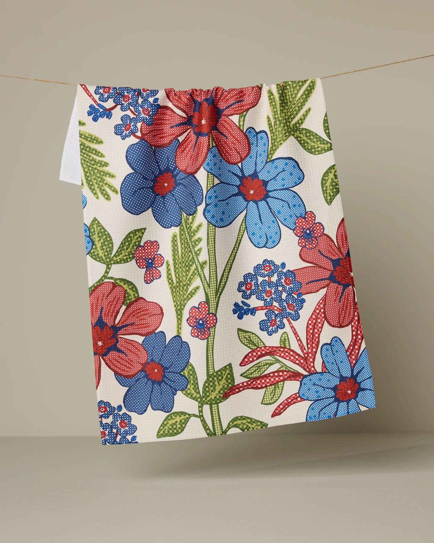 Plaid Floral Tea Towel