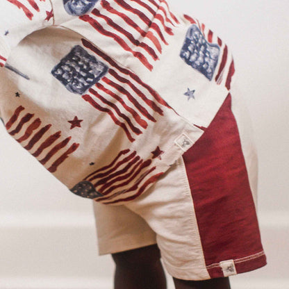 American Flag Boy Tee & Shorts Set: NB