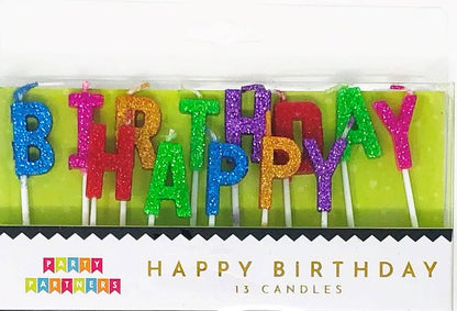 Glitter Happy Birthday Candle Set