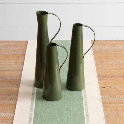 Green Metal Pitcher-Set of 3