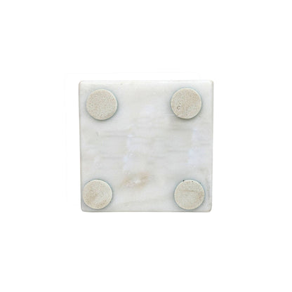 Fleur White Marble Tealight Candle Holder
