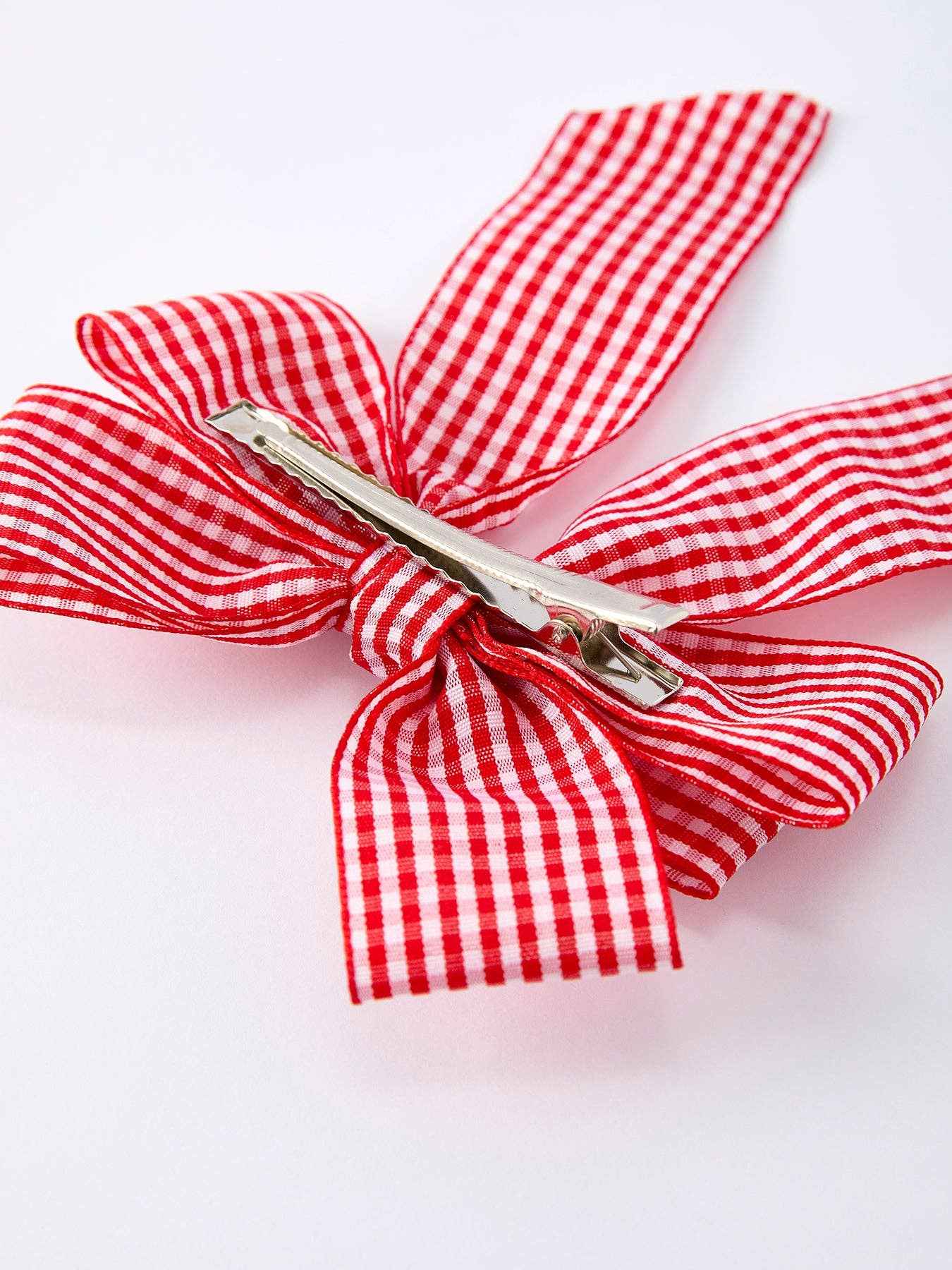 Red and white Plaid Girls Hairpin 4 Inches: ACG60233