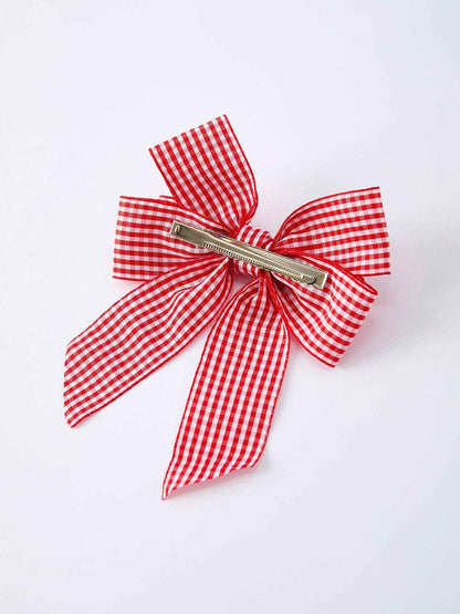 Red and white Plaid Girls Hairpin 4 Inches: ACG60233