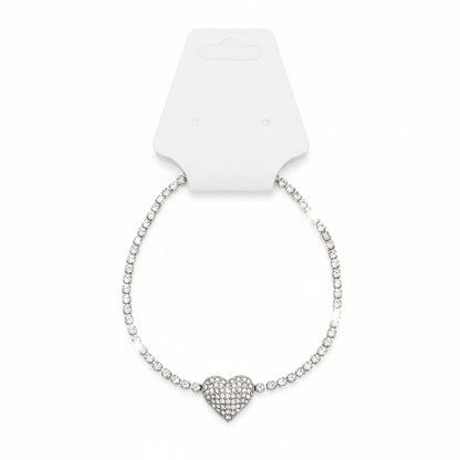 Heart & Rhinestone Clasp Bracelet   (42)