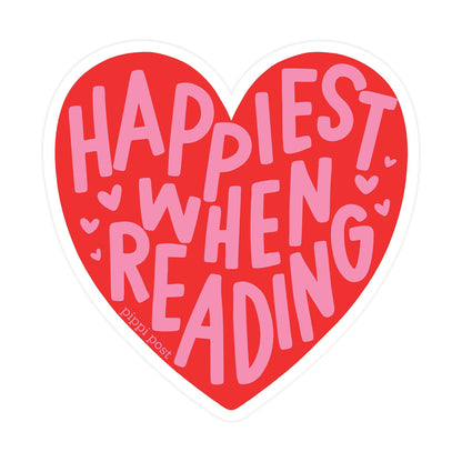 Happiest When Reading Decal Sticker