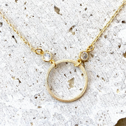 Simple gold circle necklace, boutique, salon