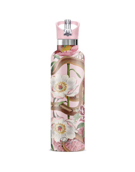 Taboo | Serpent & Flower Tattoo Insulated Water Bottle 25oz