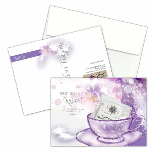 Tea Greeting Card with Real Tea Bag - Thoughts Support