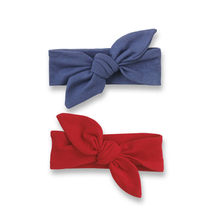 Baby Girl's Red & Blue Cotton Headbands: Indigo Blue