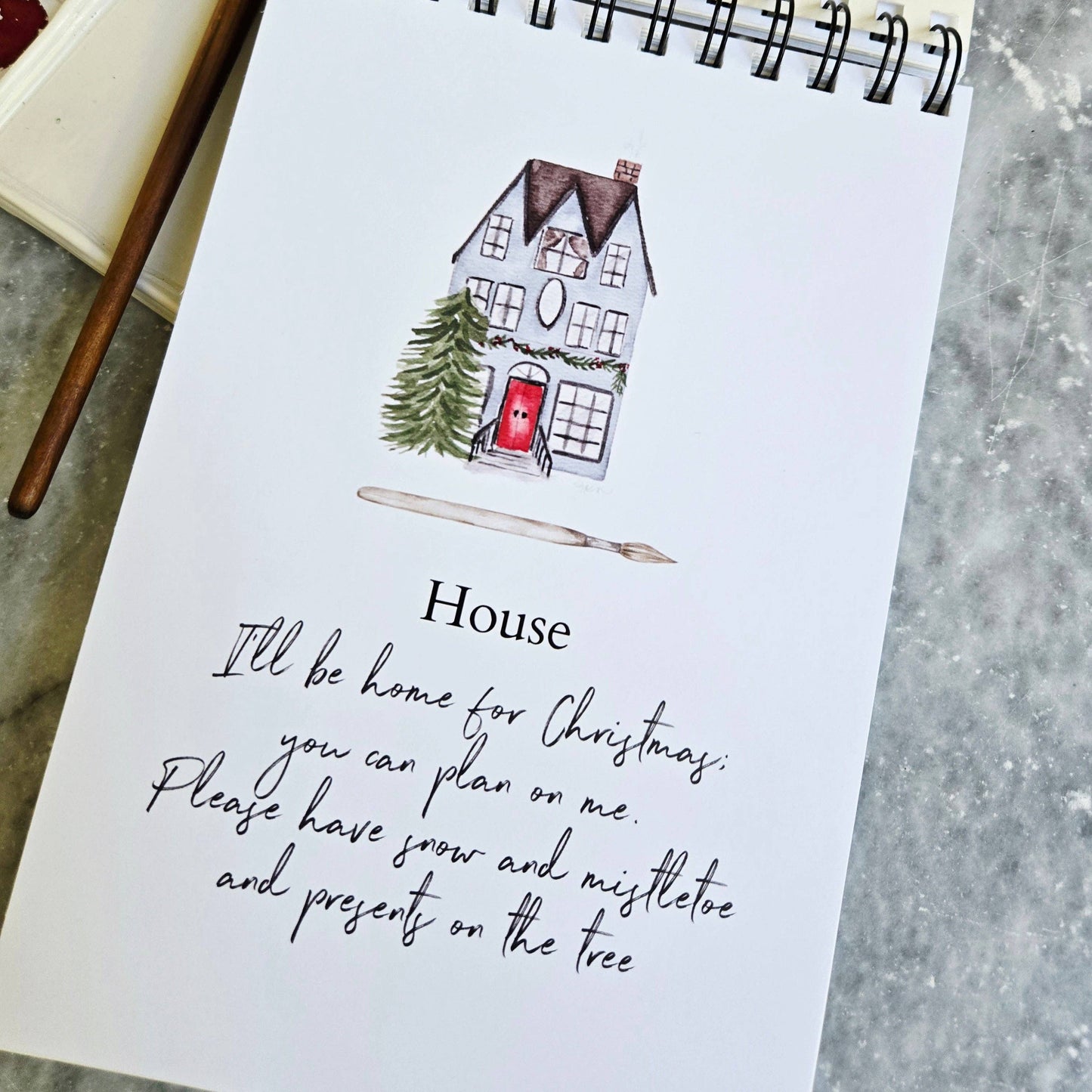 Watercolor Workbook, Spiral Bound, Christmas