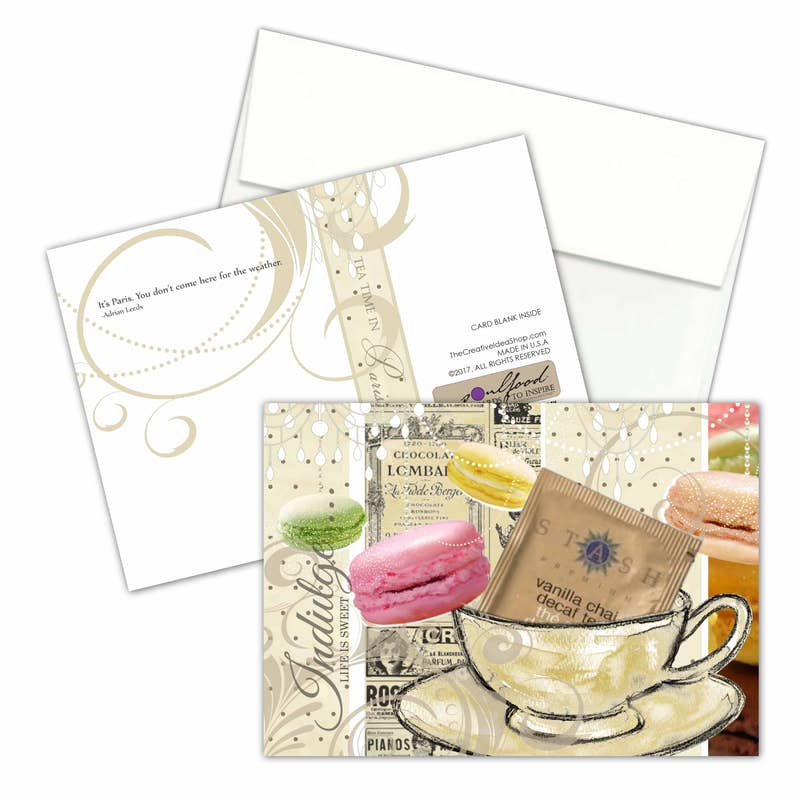 TEA GREETING Card with REAL TEA BAG - Indulge