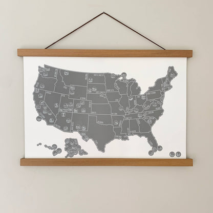 Magnetic Teak Wood Hanging Frame-17"