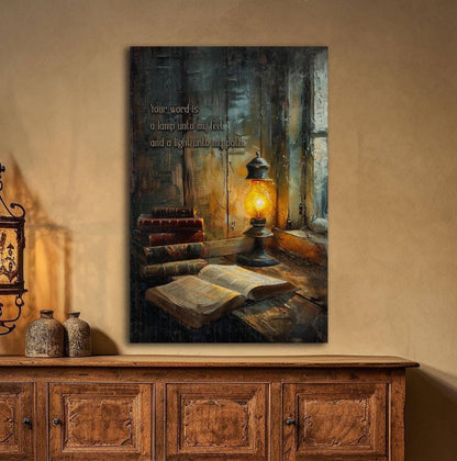 Christian Scripture Canvas Sign Psalm 119 Bible Verse Art