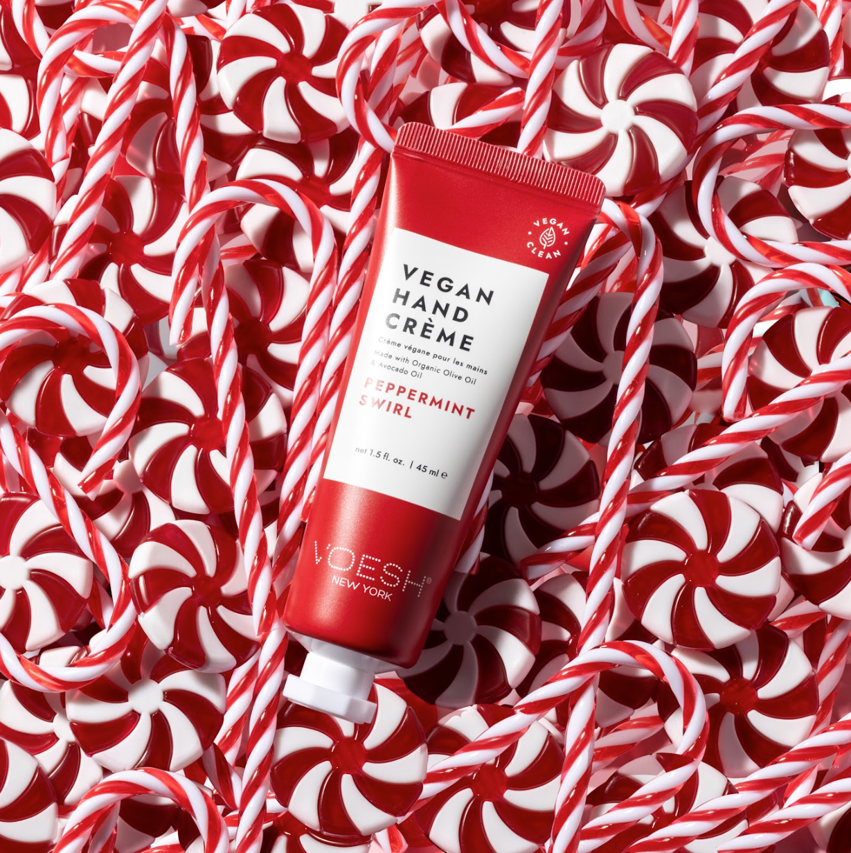 VOESH New York - Limited Edition Peppermint Swirl Vegan Hand Crème 1.5oz