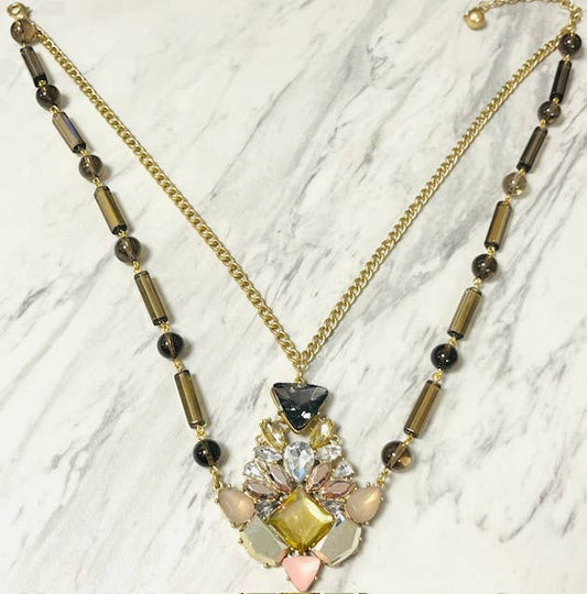 Anita K By Blushing Pink - SQ, Crystal, & Resin Statement Necklace