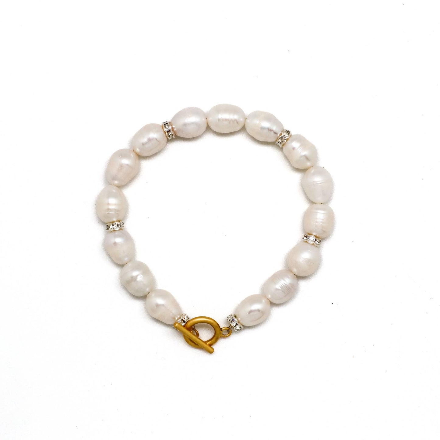 Rant &amp; Rave Classic - Pulsera de oro con perla de agua dulce y plata de ley 7.5
