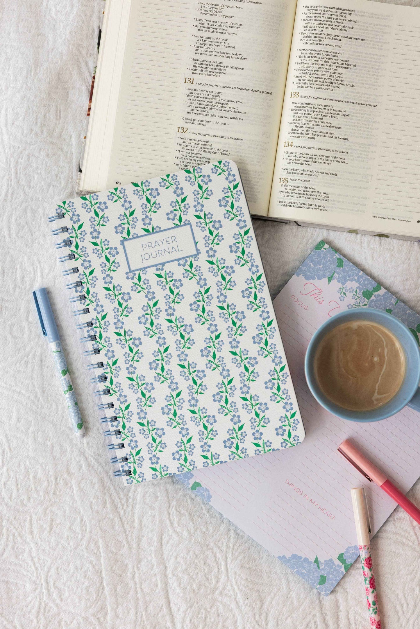 Prayer Journal, Blue Floral