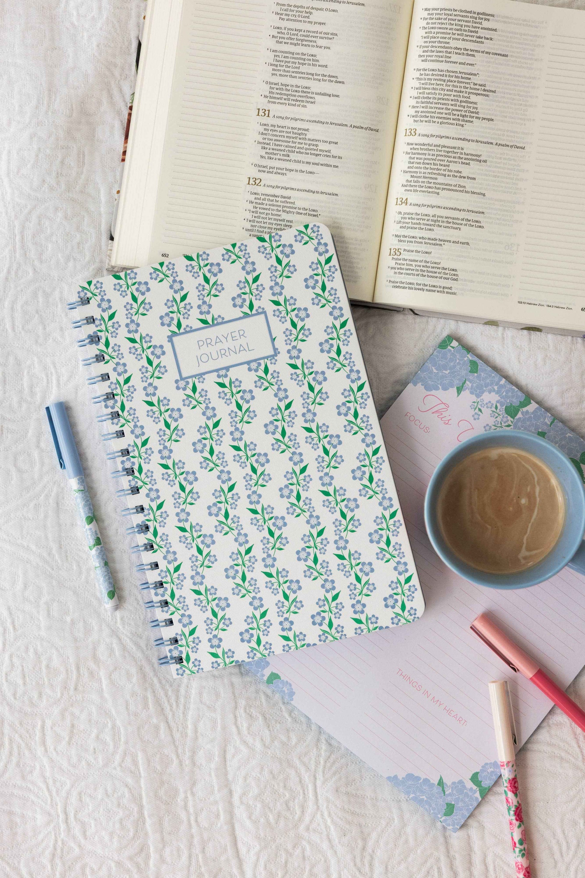 Prayer Journal, Blue Floral