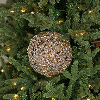 6in Metalic Glittered Ball-Champaign gold