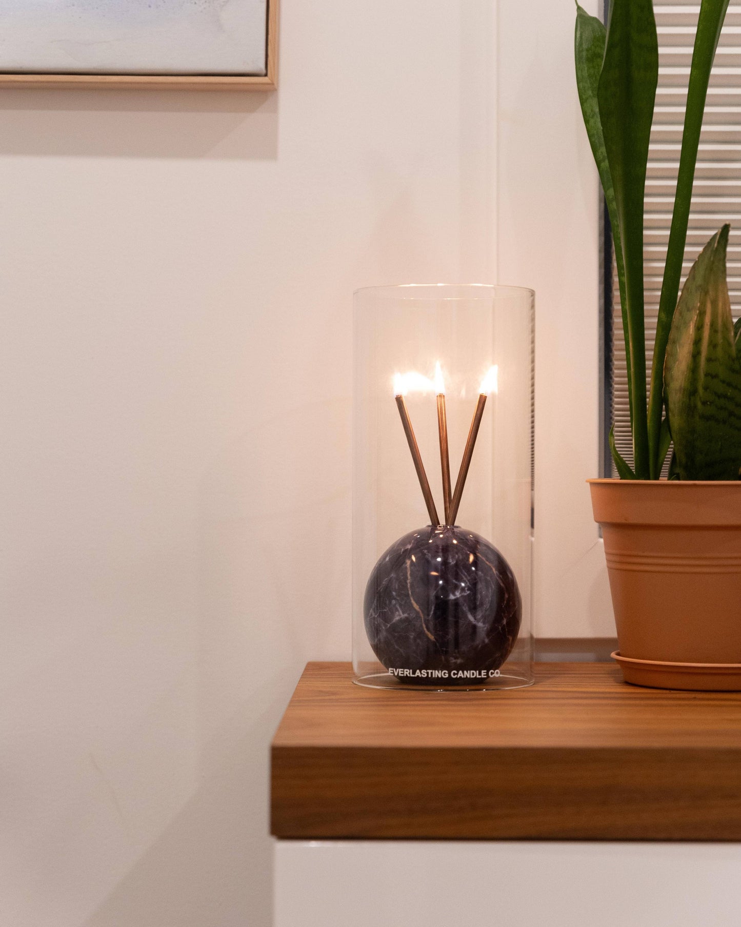 Neva Charcoal Marble Vase for Everlasting Candles