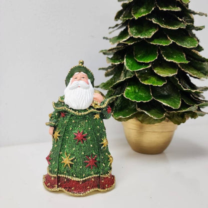 Dekorasyon Gifts  Decor - 7.5" Neo Starburst Tabletop Santa (Trad. Green)