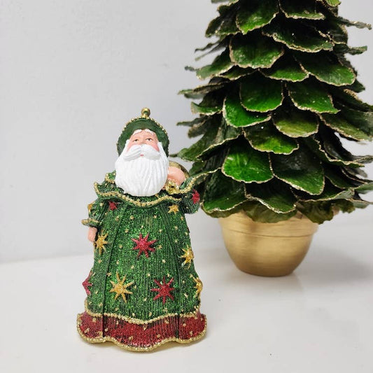Dekorasyon Gifts  Decor - 7.5" Neo Starburst Tabletop Santa (Trad. Green)