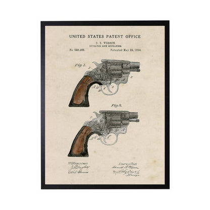 Watercolor Brown Revolver Patent