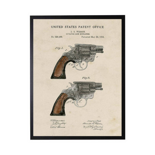 Watercolor Brown Revolver Patent