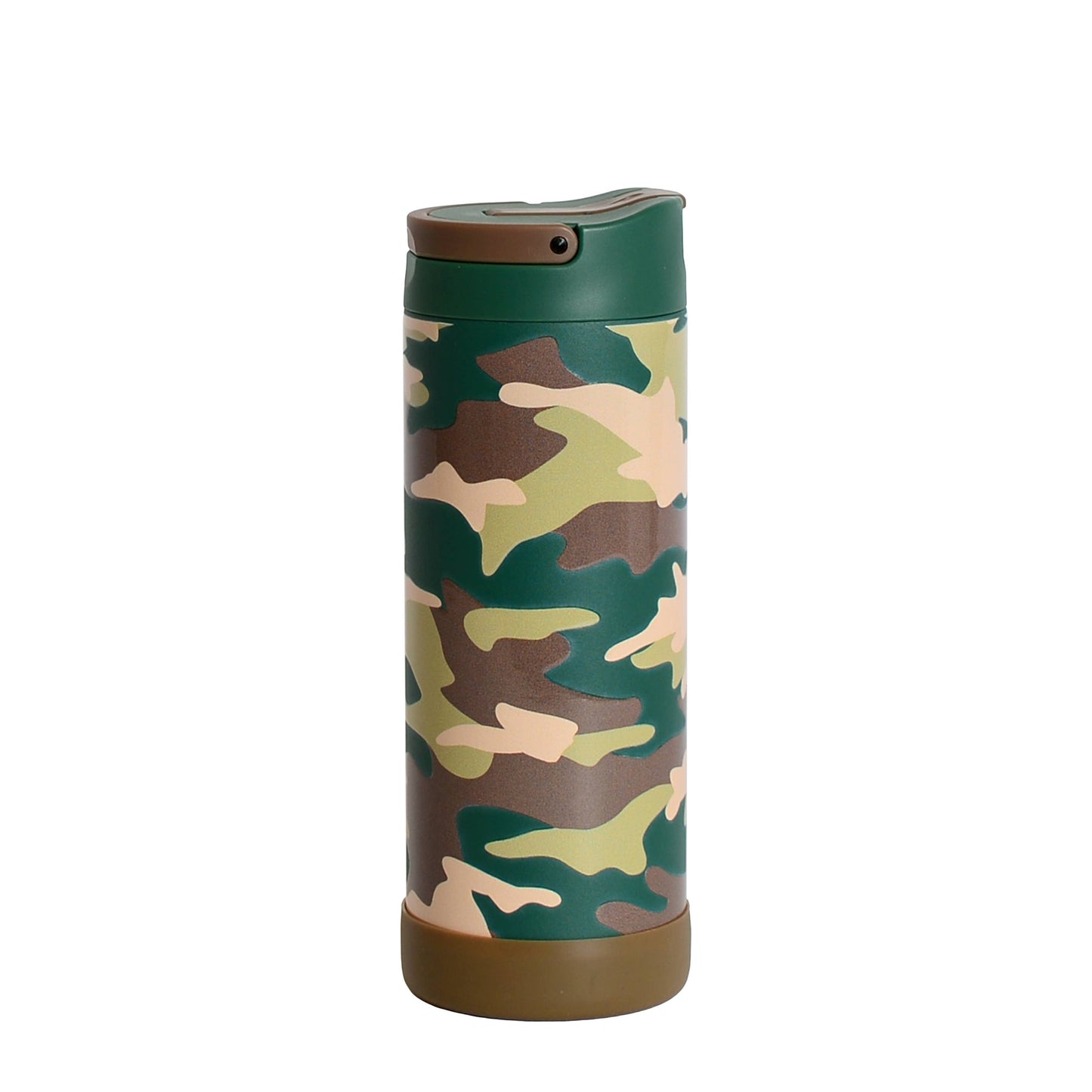 Fidget Strap Kids Stainless Bottle 14oz Green Camo