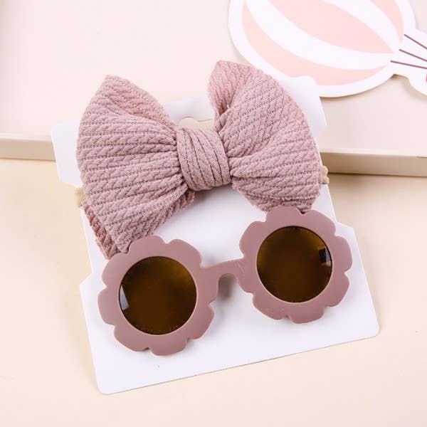 Baby Kids Sunglasses and Headband Set for summer