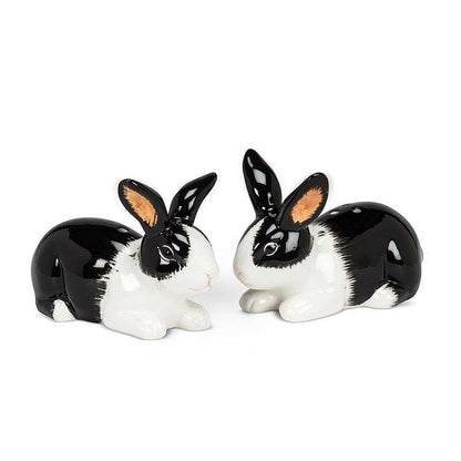 Rabbit Salt and Pepper Shakers-Black and White 2pc