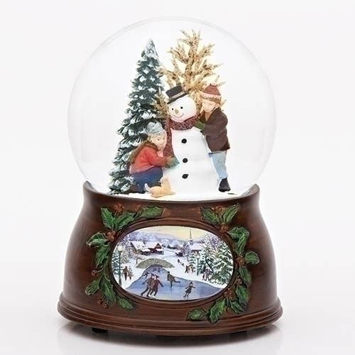 5" Kids with Snowman Snow Globe