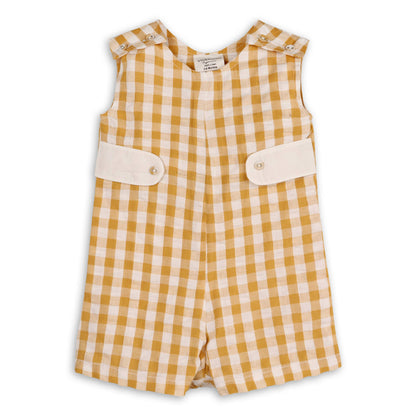 Viverano Organics - Charlie Seersucker  Gingham Short Baby Romper (Organic)