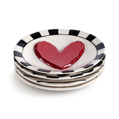 Red Heart Plate Astd