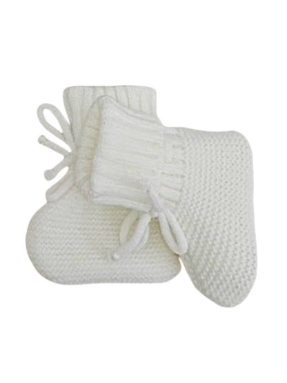 Knit Booties, White: 0 - 6 mo.