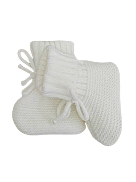 Knit Booties, White: 0 - 6 mo.