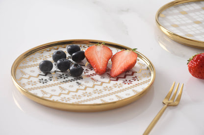 Small Plate Gold Trim