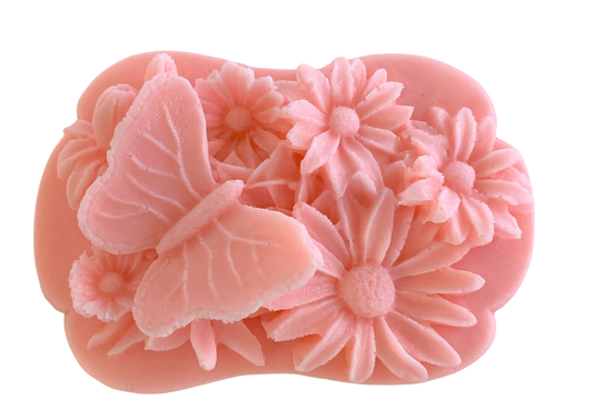 3D Butterfly and Flowers Bar of Soap
