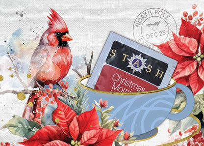 TEA Greeting Card w. REAL TEA BAG - Holidays Christmas