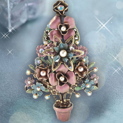 Joyería Sweet Romance - Broche de árbol de Navidad topiario P179