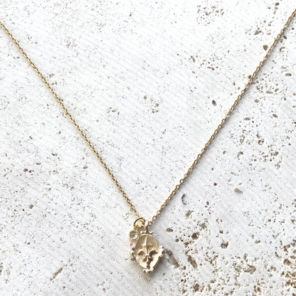 Fleur de lis dainty layering necklace gold