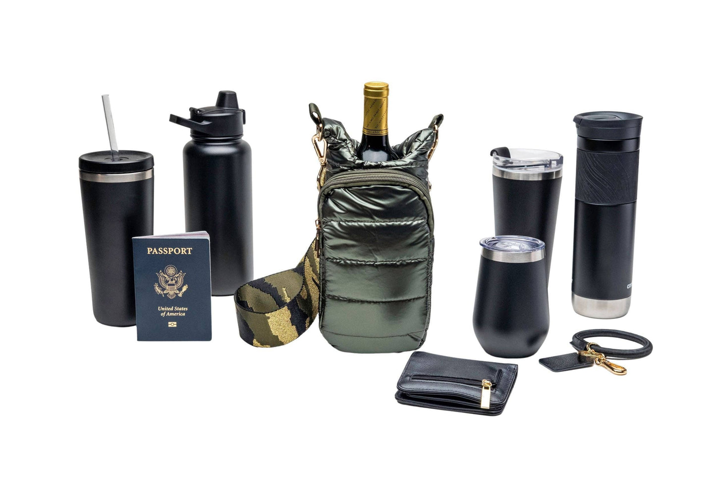 Army Green Shiny HydroBag® with Camo Strap